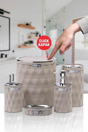 Diamond Mink Chrome Click Cover Set of 5 Bathroom Sets - Okyanus Home