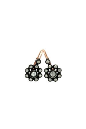 Diamond Rose Model Classic Style Rose Gold Earrings - Altınöz Mücevherat