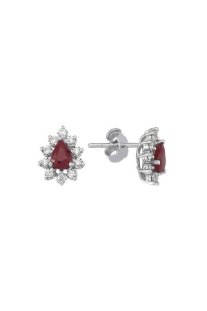 Diamond Ruby Drop Earrings INS231Y-8K - Altınbaş