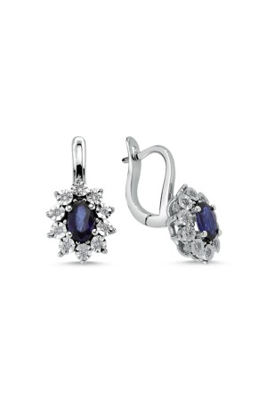 Diamond Sapphire Earrings - Assos Pırlanta