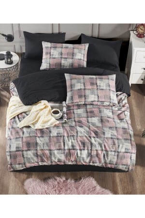 Diamond Square Double-Sided Double Duvet Cover Set 100% Cotton Powder14530204 0221455210204288 - Sheri Home