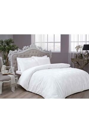 Diana Jacquard Double Duvet Cover Set White 60155397 - Taç
