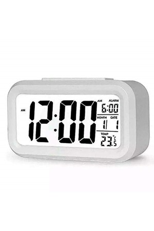 Digital Alarm Table Clock LED Display Battery Operated Alarm Clock White - Toptan Türkiye