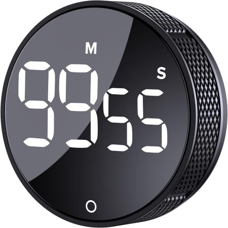 Digital Kitchen Timers, Visual Timers Large LED Display Magnetic Countdown Timer for Classroom Cooking Fitness Baking Studying Education, Easy for Kids and Seniors (Black) - Halal