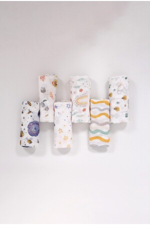 Digital Printed Multi-Purpose Muslin Cover Set of 6 - 75x75 Cm ZTC100 - LUCKKA