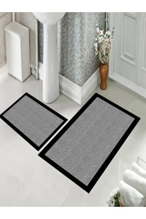 Digital Printed Non-Slip Washable Water Absorbent Mohair Patterned Bathroom Set Bath Mat ORİ7022-BATHROOM - ORİAHOME