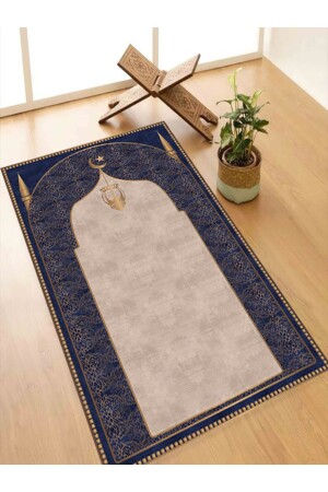 Digital Printing Navy Blue Prayer Rug - Forever Aldora