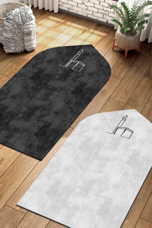 Digital Printing Prayer Rug - Couple Prayer Rug - Kaaba Patterned Prayer Mat - Prayer Mat - Pinkie Home