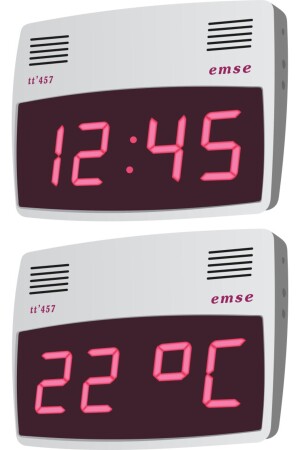 Digital Wall Clock - Time'pro tt-57 with Time & Temperature Display - EMSE