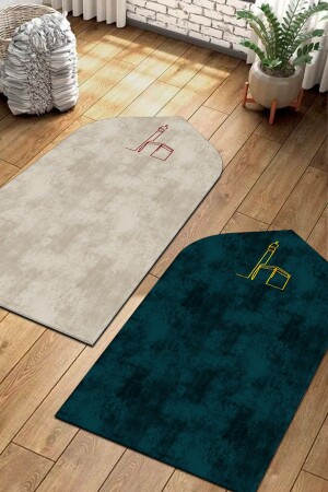 Dijital Baskı Seccade- Çift Seccadesi- Kabe Desenli Seccade- Çeyizlik Seccade- Prayer Mat - Pinkie Home