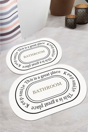 Dijital Kaymaz Yıkanabilir Bathroom Banyo Bath Banyo Halısı Banyo Paspası - Decomia Home