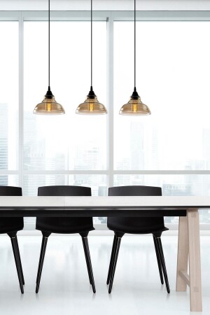 Dilberay Luxury Modern Row Smoked Dining Table Top - Living Room 3-Piece Chandelier LA5556988002 - Fer Avize
