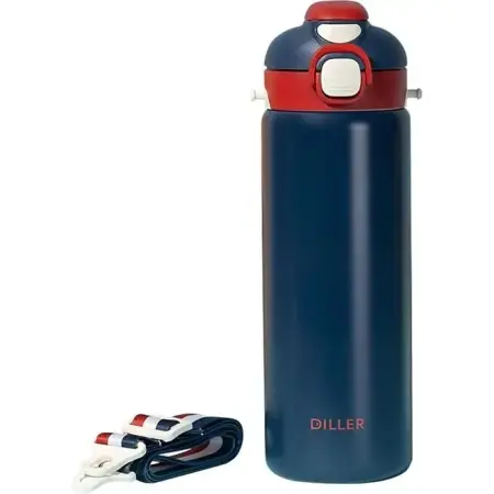 Diller 700 ml Paslanmaz Çelik Lacivert Termos Matara - Pipetli-Pipetsiz - DILLER