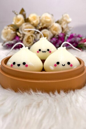 Dim Sum Patterned 3-Piece Scented and Soyawax Candle in Basket M1-A161 - Bellaza Home