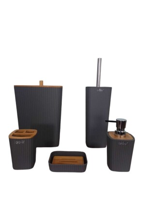 Dimas Gray Acrylic 5 Piece Bathroom Set -tr3528 8681922029397 - AROW