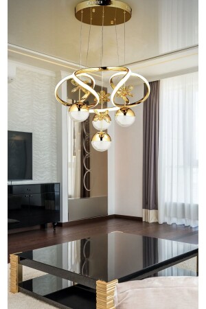 Dimmer Controlled 3 Color Modern Pendant Lamp Ball Butterfly Led Chandelier Gold Yellow Graduated 3 Color fico0714 - Fico Home