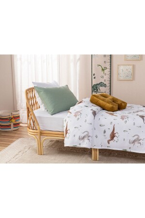 Dinasours Kids Cotton Pique 150x200 Cm Beige 10039272 - English Home