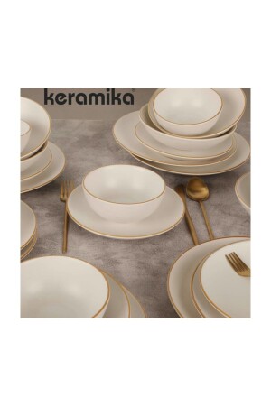 Dining Set 24 Pieces for 6 Persons Matte White dmt00024 - Keramika