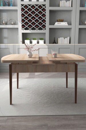DINING TABLE WOODEN TABLE BUTTERFLY TABLE EXTENDABLE TABLE FOR 6 PEOPLE (SONOMO) - Renlife