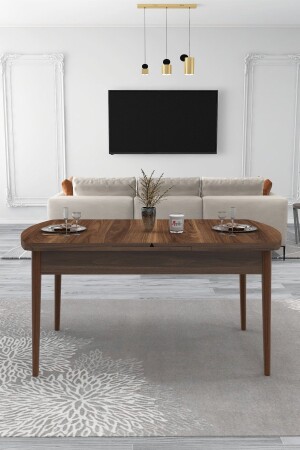 DINING TABLE WOODEN TABLE KELEBEK TABLE EXTENDABLE TABLE FOR 6 PEOPLE (KEMENCHE) - Renlife