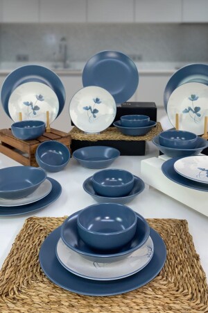 Dinner Set for 6 Persons 24 Pieces Blue EGEM001 - Keramika