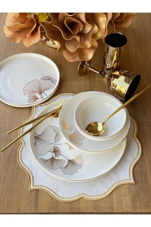 Dinner Set Modern Ginkgo 24 Pieces for 6 Persons AYM-124 - ROSSEV