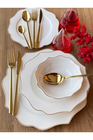 Dinner Set Negro Gold 24 Pieces for 6 People - Sembol