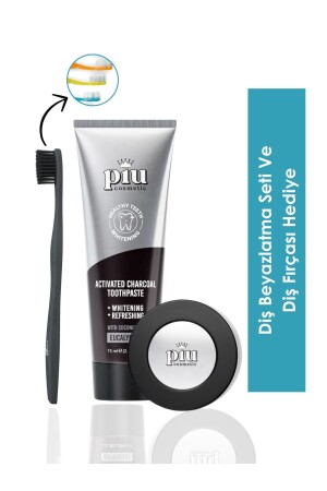 مجموعة تبيض الأسنان وفرشاة الأسنان - Piu Cosmetic