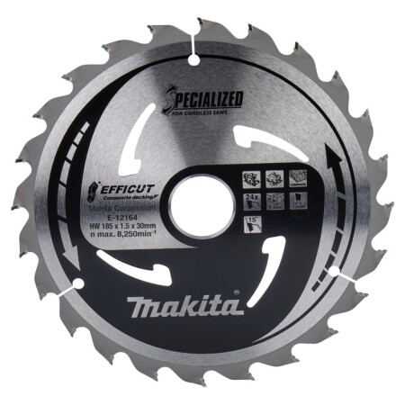 Disc for composite coating MAKITA HM 185x30x1.5mm Z-24 - Makita Accessories