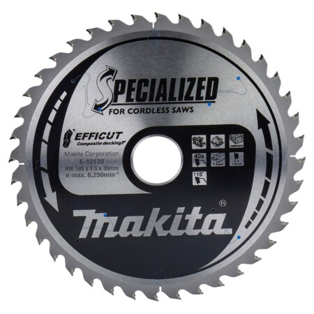 Disc for composite coating MAKITA HM 185x30x1.5mm Z-40 - Makita Accessories