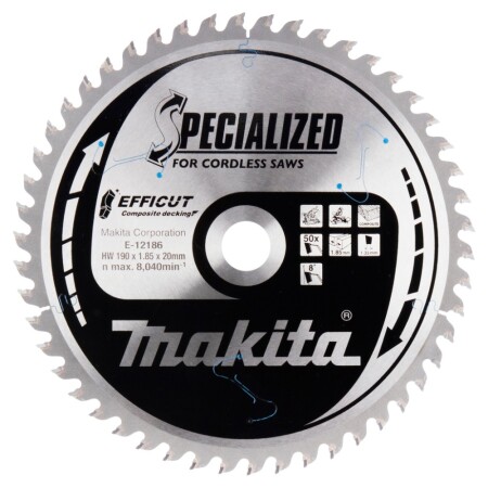 Disc for composite coating MAKITA HM 190x30x1.85mm Z-50 - Makita Accessories