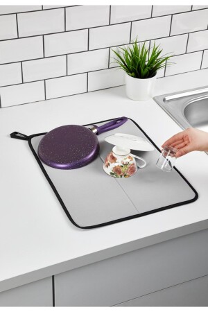Dish Drying Mat Dish Drying Mat Light Gray Counter Top Dish Mat Super Absorbent Nanoflex - Mibu