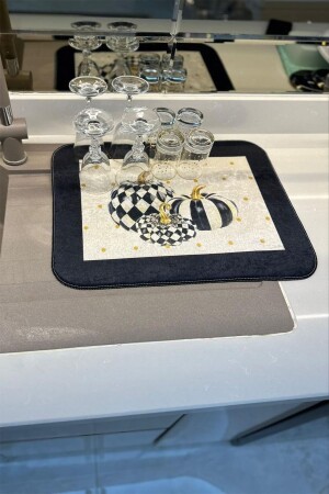 Dish Drying Mat Drying Cloth Drying Mat Countertop Dish Rack 40x50 Cm Washable - Dekomod