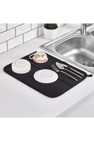 Dish Drying Mat Nanofiber Dish Mat Drying Cloth High Absorbent Dish Mat Black ssd - Burgvogel
