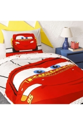Disney Cars Lightning Pamuk Tek Kişilik Nevresim Takımı Lastikli 160 Cm X 220 Cm 90557 - Taç