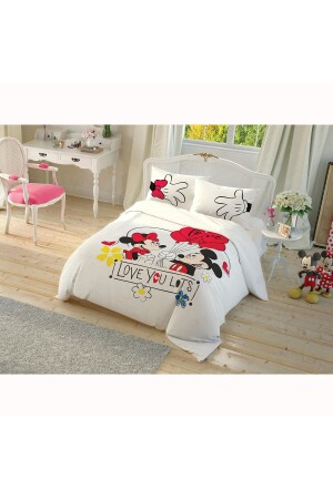 Disney Minnie Mickey Check Animate Cotton Licensed Duvet Cover Set 8696048800805 - Taç