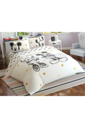 Disney Minnie & Mickey Glitter Double Duvet Cover Set 8682475055352 - Taç