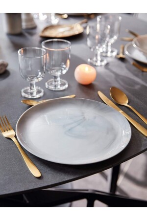 Diwali Granite Marbre 6 Pieces 25 Cm for 6 People. platter. MADAME LUDA HOME COLLECTION - Luminarc