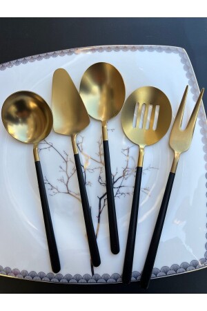 Dmr Life 5 Piece Titanium Matte Gold Black Sauce Serving Set (Small Size) TYC00728598065 - Demir Çeyiz