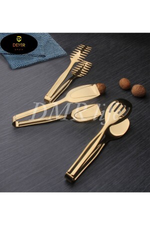 Dmr Life Gold Service Presentation Pasta Cake Salad Cake Tongs Set Set of 3 - Öz