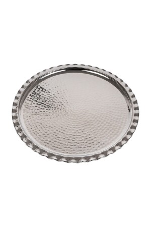 Dmt Gaziantep Copper 29cm Hand Tattooed Presentation Serving Tray 29cm (notched) DMT-19111 - DMT COPPER HOME