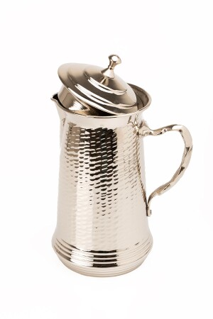 Dmt Gaziantep Copper Hand Forged Jug Pewter Load:27 Cm Thickness:0.5mm 1.75 Liter Capacity Diameter:13cm DMT-19060 - DMT COPPER HOME