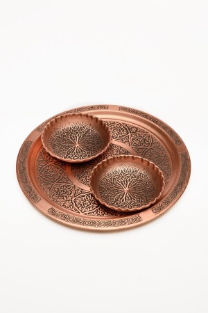 Dmt Gaziantep Copper Snack Bowl Set Nuts Set of 2(10CM X 3CM)(24CM TRAY) TYC00459800375 - DMT COPPER HOME