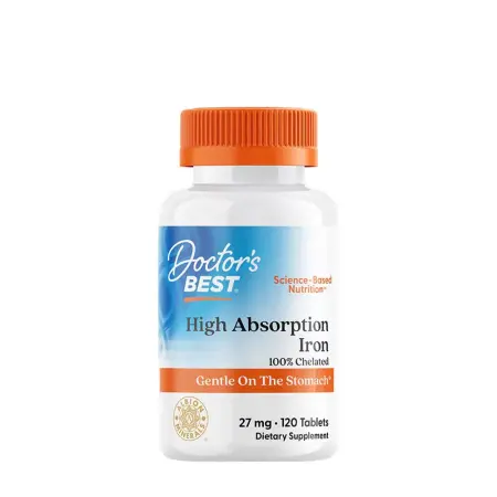 Doctor's Best High Absorption Iron 27 mg (120 Tablets) - Doctor's Best