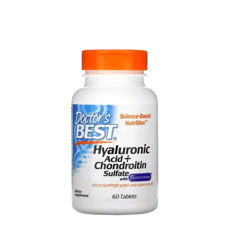 Doctor's Best Hyaluronic Acid + Chondroitin Sulfate with BioCell Collagen (60 Tablets) - Doctor's Best