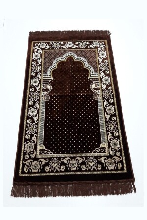 Dodya Kadife Namaz Seccadesi Lüx-kahverengi - Dokumacı