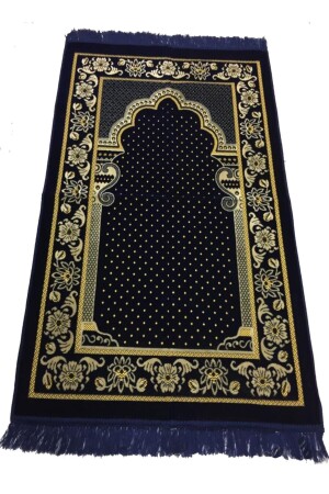 Dodya Kadife Namaz Seccadesi Lüx-lacivert - Dokumacı