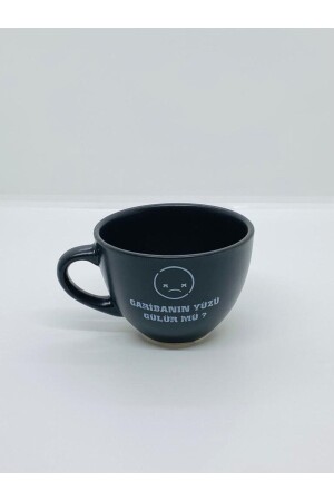 Does the Poor Man Smile? Matte Black Teacup - Retina Shop