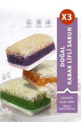 Doğal 3 Lü Kabak Lifli Aloe Vera - Lavantalı - Ballı Eşek Sütlü Sabun TYC2H1YKSN168985708733887 - BELEZA ROSA