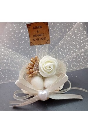 MNZ-Natural Seashell Wedding Engagement Candy 25 قطعة ملصقة المزرعة الزينة المغناطيس - Minidesign Atölye
